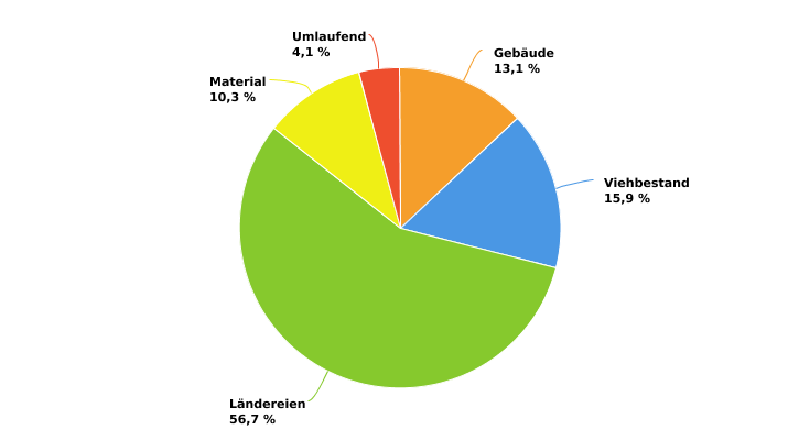 Verteilung des durchschnittlichen Betriebsvermögens in der Wallonie in 2022