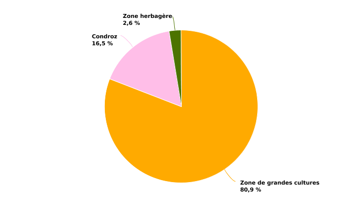 Répartition des superficies de culture de pomme de terre de conservation des exploitations professionnelles selon la super-région en 2022